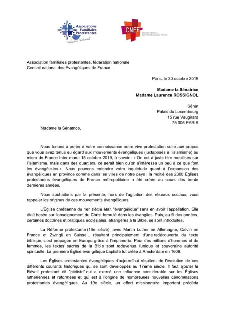 lettre à Laurence Rossignol